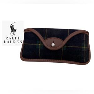 Polo by Ralph Lauren Iconic Blue, Green Plaid Glasses/Sunglasses Case